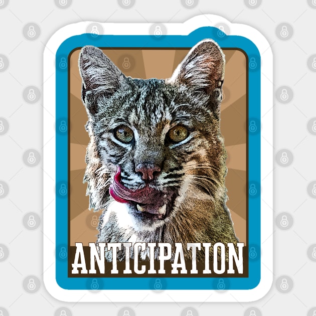 Anticipation- bobcat Sticker by Ripples of Time